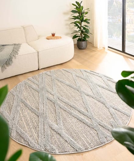 Scandinavisch vloerkleed rond - Fjord Drom grijs 80