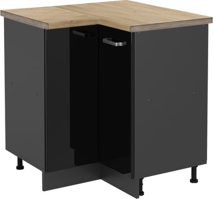 Vicco R-Line Hoekkast – 75.6 cm, WB Eik Zwart hoogglans