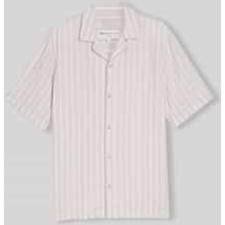 Tom Tailor Denim - Resorthemd met relaxte pasvorm en linnenmix - Maat S - muted grey stripe