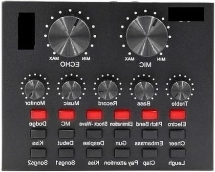 Dj Controller Mixer - Geluidskaart Podcast - Live Streamen - Bluetooth 5.0 Connectiviteit - Compact Formaat - Zwart