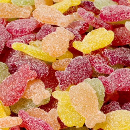 Lutti Tropical Fish 3 kg - zure visjes snoep - per zak van 3kg