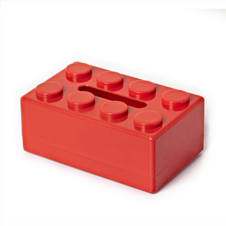 Bouwstenen Tissuebox Creatieve Ponsvrije Wandgemonteerde Tissuebox Veer Papierhanddoekhouder Badkamer Waterdichte Tissuebox rood