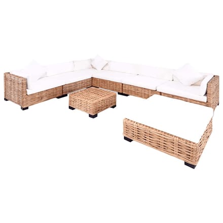 vidaXL - Loungeset - natuurlijk - rattan - 27-delig
