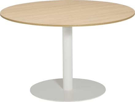 T60 Kolomtafel rond - 120x120 cm - Eiken Natuur / Wit frame