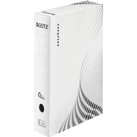 Leitz Easyboxx Archiefdoos | 1 Stuk | 8 x 35 x 25 cm | Wit Karton | FSC® | Voor A4 & Foolscap Documenten | Stapelbare Archiefbox met Deksel
