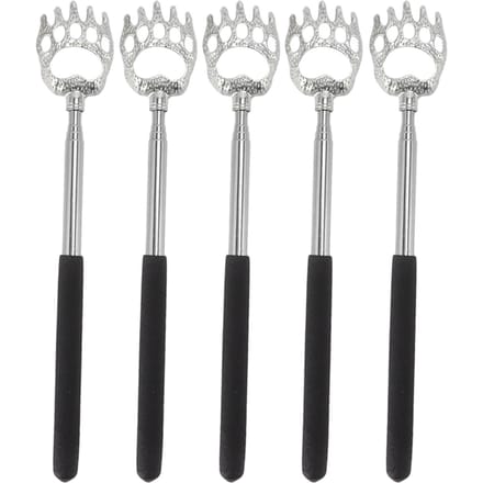 5 Stuks Rugkrabber Telescopische Rugkrabbers Roestvrij Staal voor Hoofd Lichaam Arm gray