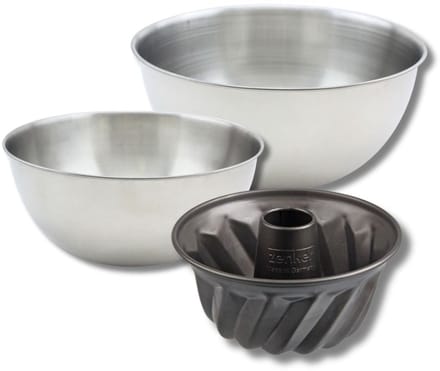 Bakkerset met mini kouglofvorm 18 cm, 2 mengkommen en 1 spatel Zenker
