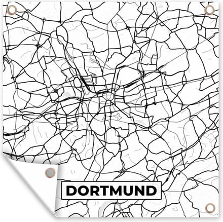 Tuindoek Dortmund - Plattegrond - Stadskaart - Kaart - 100x100 cm