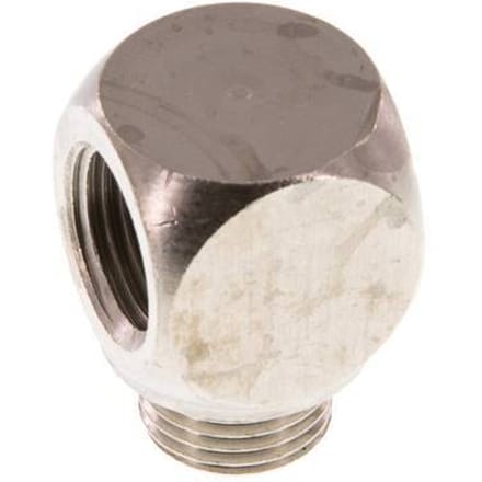 90° L-Koppeling G1/8'' Buitendraad X Binnendraad Vernikkeld Messing 16bar [2 Stuks]