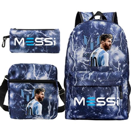 Voetballer Perifere Bedrukking Basisschool en Middelbare School Schooltas Drie Delen Kinderrugzak three-piece set