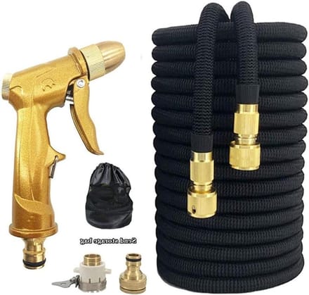 Intrekbare Tuinslang - Flexibele Waterslang - Tuinonderhoud Gemak - Lichtgewicht & Compact - 30 Meter - Zwart