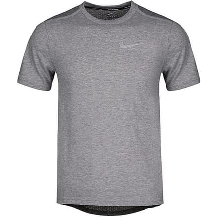 Nike Gestreept Logo Print Sneldrogend Hardloop T-shirt met Ronde Hals Heren Tops Grijs 892814-036 M gray