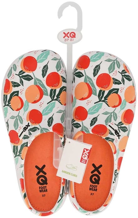 xq tuinklomp dames - oranje vrucht print - maat 38