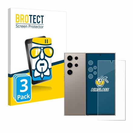 Screenprotector 3 Stuks voor Samsung Galaxy S24 Ultra (case-friendly) (Voor+Camera) Beschermglas transparant