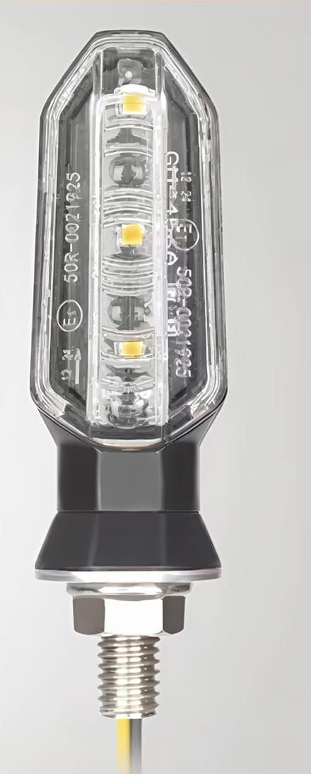 Set van 4 mini 3LED-knipperlichten voor motorfietsen, waterdicht, gecertificeerd voor voor- en achterkant, wit.