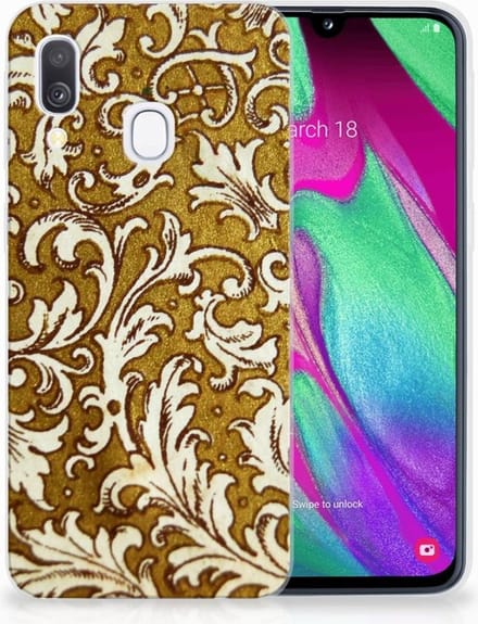 Siliconen Hoesje Samsung Galaxy A40 Barok Goud