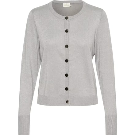 Kaffe Vest Karegina Cardigan 10509310 Grey Silver Metallic Dames Maat - M