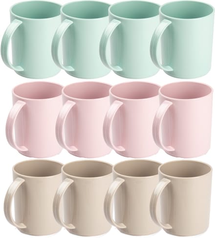 PlasticForte Bekers - 36x stuks - kunststof - gekleurd - 350 ml - onbreekbare mokken