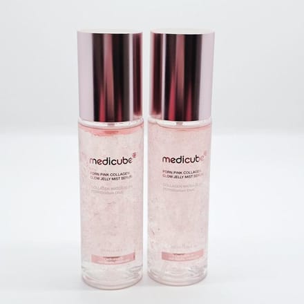 medicube PDRN Roze Collageen Glow Jelly Mist Hydratatie & Glans 100ml x2 black
