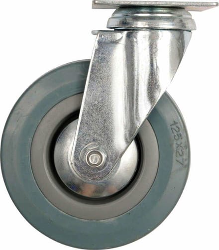Vorel - Zwenkwiel - 125mm - Grijs Rubber - Kogellager