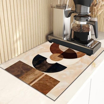 Moderne Abstracte Geometrische Absorberende Afdruipmat Decor Multifunctioneel Keukenblad Eettafel Koffiezetapparaat Pad 40x60cm black