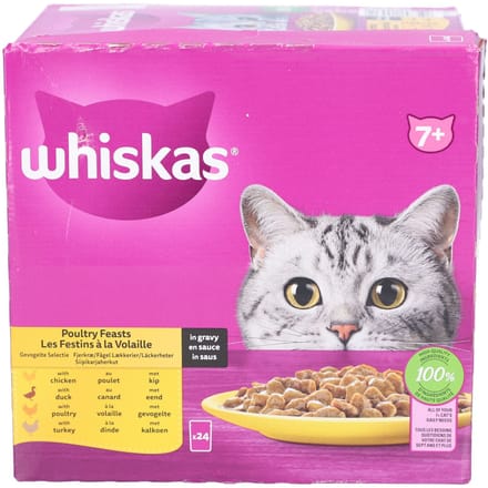 Whiskas 7+ Gevogeltevoedsel - Sélection Volaille en Sauce Chat Senior 24x85 Voeding