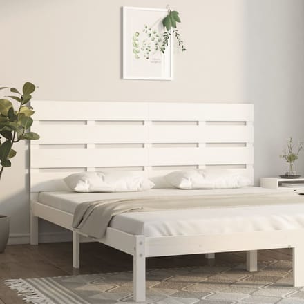 vidaXL - Hoofdbord - 140x3x80 - cm - massief - grenenhout - wit