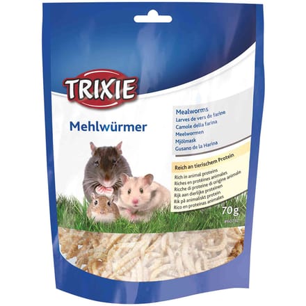 2x 70 g Trixie meelwormen gedroogd snacker voor kleine dieren