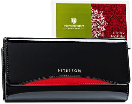 Peterson - Dames Portemonnee - Groot - Klassiek - Zwart - Zatrzask