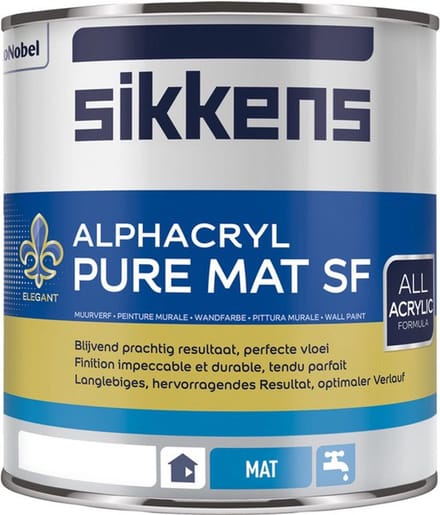 Sikkens Alphacryl Pure Mat SF 1 liter Rijks wit Grijs