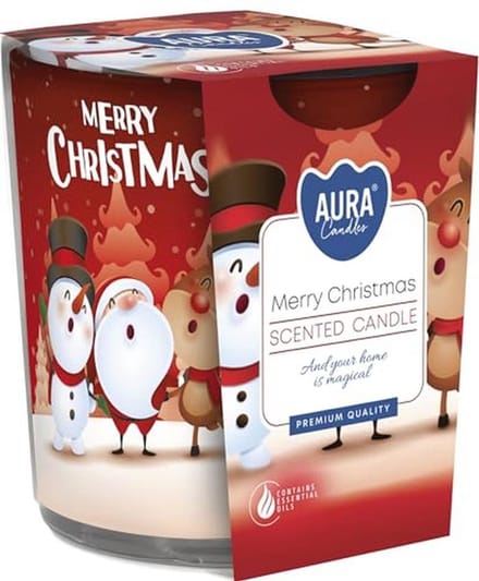Geurkaars met Folieglas voor Kerstmis - Vrolijk Kerstfeest