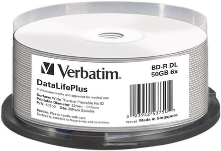 Blu-Ray Schijven - BD-R Discs - Data Opslag - Bedrukbaar Oppervlak - 50 GB - Wit