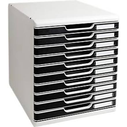 Exacompta MODULO A4-ladebox Office zwart, 10 laden gesloten A4/A4+, geruisloos, veiligheidsstop, stapelbaar