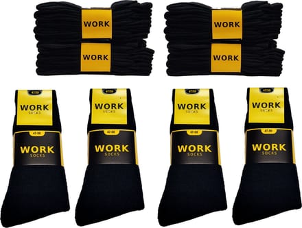 Work zwarte werksokken 20 paar maat 47/50
