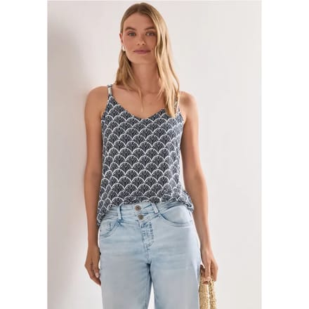 Top met V-hals en decoratief detail