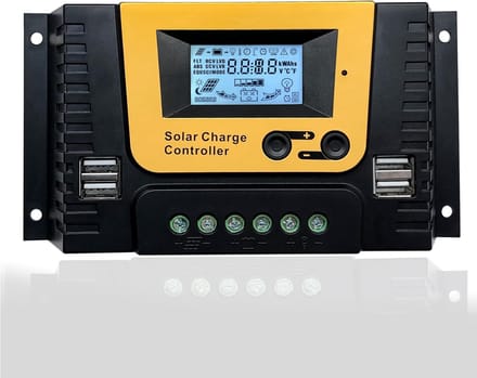 20A PWM Zonnelaadregelaar 12V 24V met Temperatuursensor en 4 USB-poorten