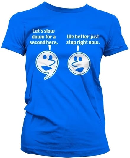 Hybris Let's Slow Down For A Second Girly Tee dames-T-shirt blauw