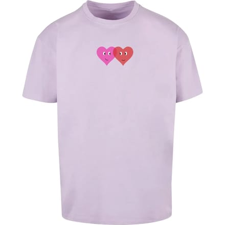 Oversized T-shirt Merchcode Hugs & Love Two Hearts