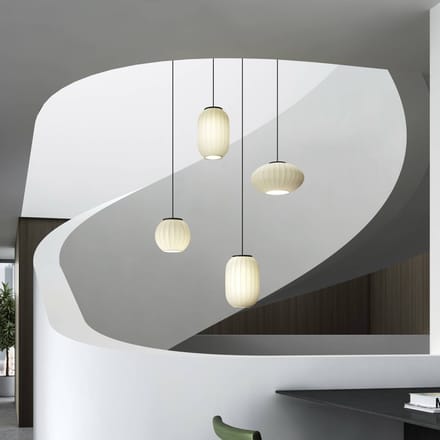 Carpyen Hanglamp Mei, kap hoog ovaal structuur zwart