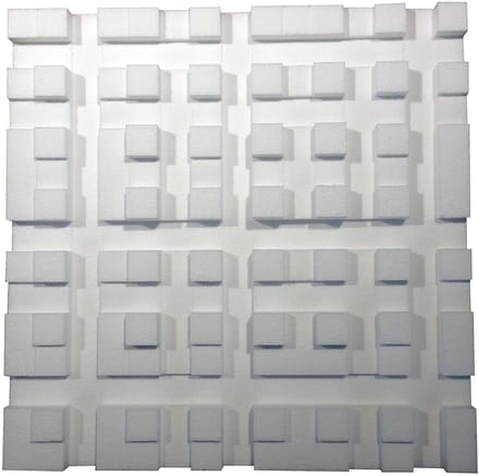 MUSIC STORE Diffusor-pakket SKYLINE, wit 4x Styroporvoorm, 600x600x100 - Diffusors