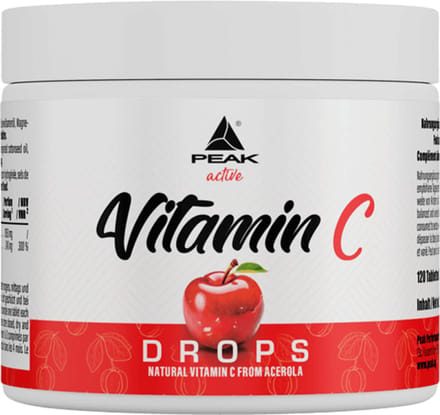 Peak Vitamin C Drops (120 Tabs) Cherry - Vitaminen, mineralen & gezondheid - Vitaminen