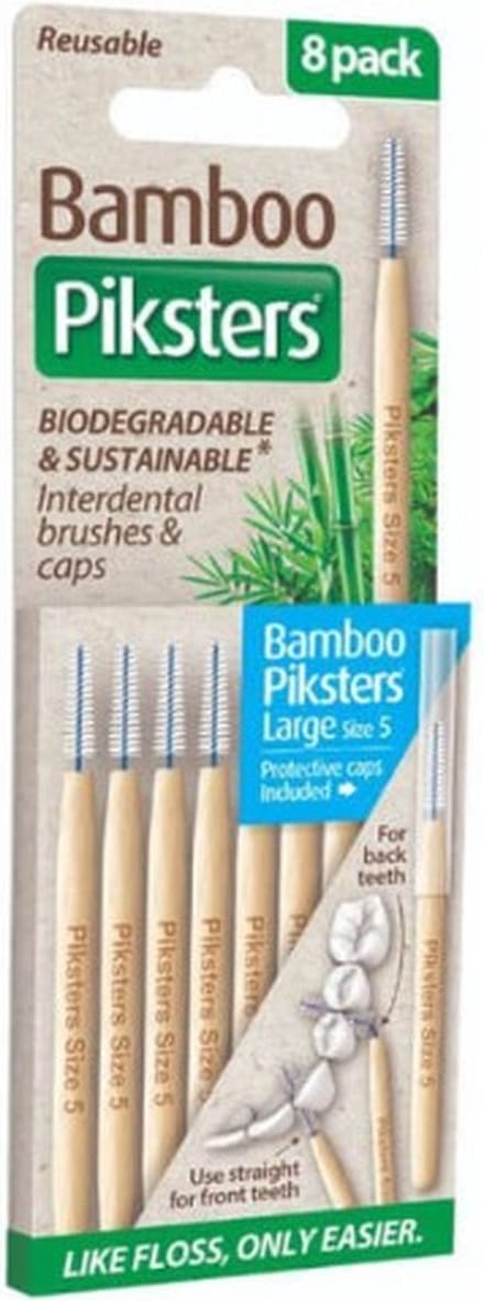 Piksters Bamboe Rechte Ragers - Maat 5 - Blauw - 8 stuks