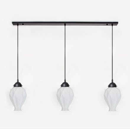 3 x Chicago lampen aan plafondbalk Moonlight - Art Deco Trade