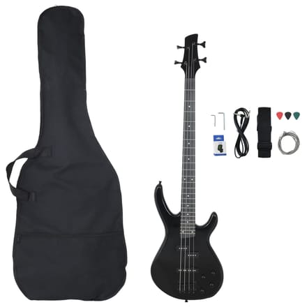 vidaXL - Basgitaar - voor - beginners - elektrisch - met - tas - 4/4 - 46" - zwart