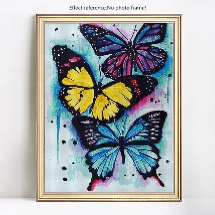 Peinture diamant papillons, broderie diamant, affichage complet, diamant 20X30 gray