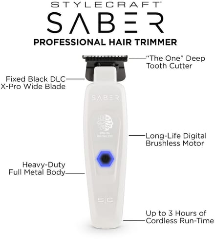 STYLECRAFT S/C Pro Brushless SABER II White Trimmer
