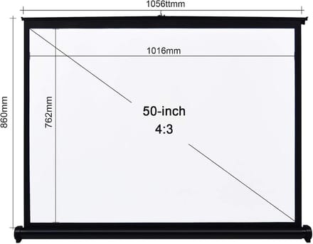 Projectiescherm Opvouwbaar - Draagbaar Scherm - Thuisbioscoop Creëren - Stevige Aluminium Beugel - 50 Inch - Wit
