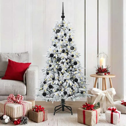 vidaXL - Kunstmatige - Hinged - Kerstboom - met - 150 - LED - Wit - 150 - cm - PE - en - PVC