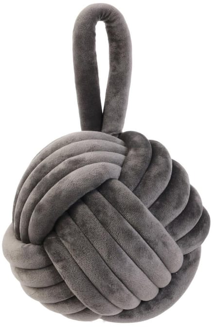 Home deco factory deurstop knoop - grijs - 1,15 kg - decoratie deurstopper
