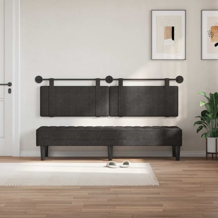 vidaXL - Hangend - hoofdbord - Zwart - Antiek - PU
